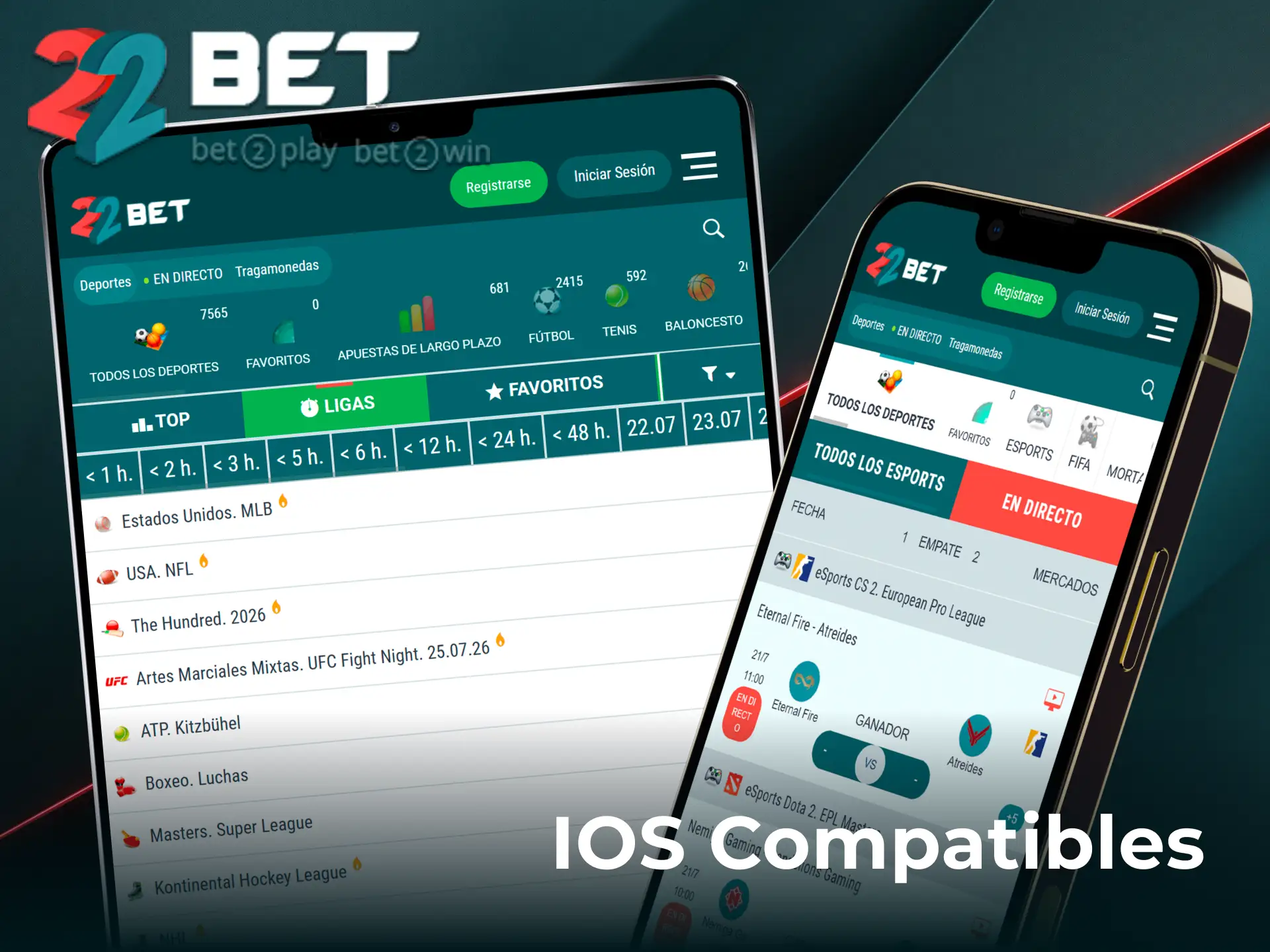 Consultá los dispositivos iOS compatibles con la app de 22bet para jugar.